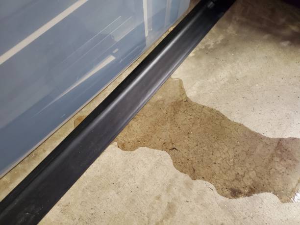 Garage door water damage causing rust on springs, tracks, bearings, and weather seal | Summit Door